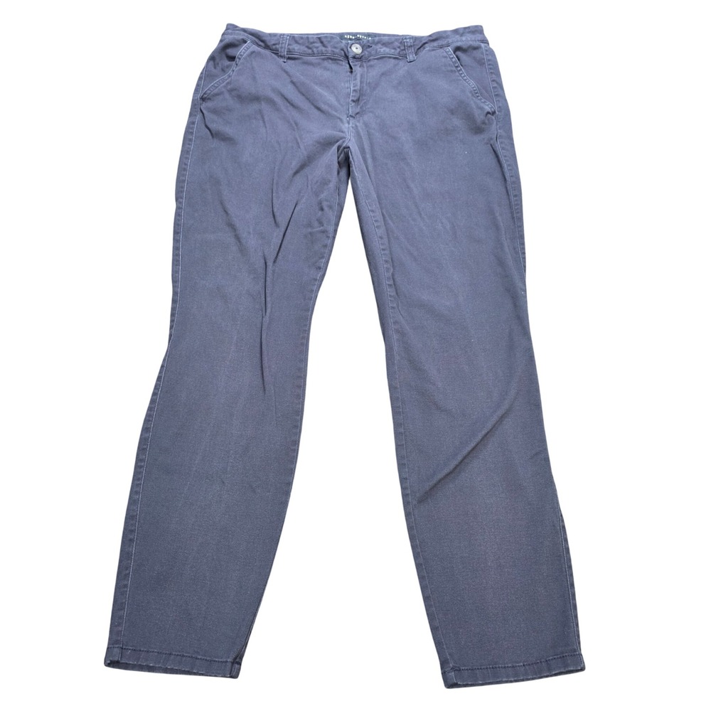 Aeropostale Skinny Chino Pants Women's Size 14 Reg Navy Blue Cotton Stretch
